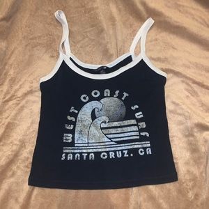 Aeropostale West Coast Surf crop tank top XS Navy